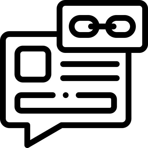 Link chat multimedia speech balloon icon