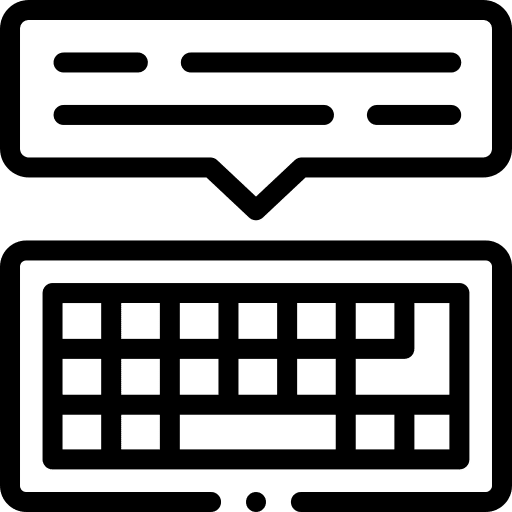 Keyboard message speech bubble writing icon
