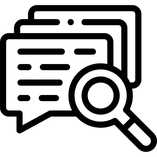 Searching computer magnifying glass communications icon