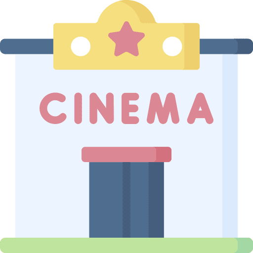 Cinema architecture and city hall entertainment icon