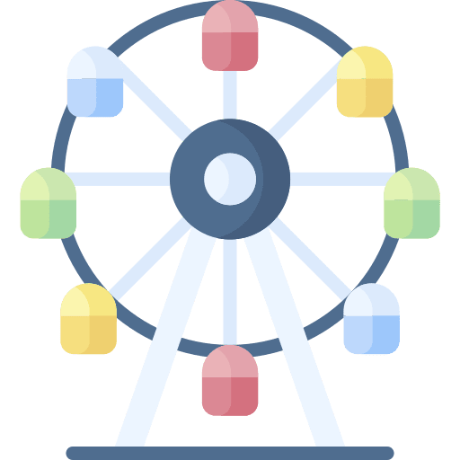 Ferris wheel fairground attraction amusement park icon