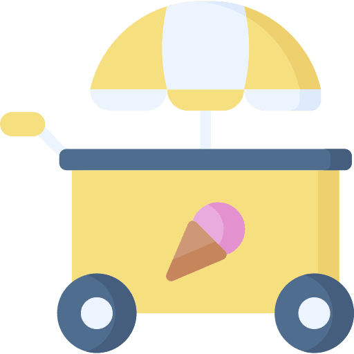 Ice cream cart food cart dessert summertime icon