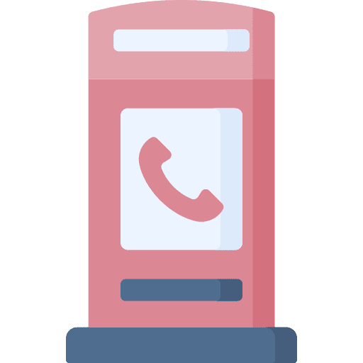 Phone booth phone call architecture and city payphone icon