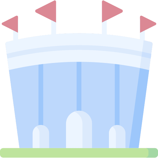 Sports stadium architecture and city urban sports stadium icon