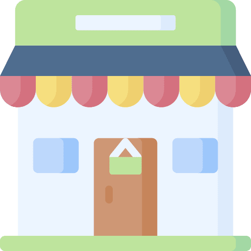 Supermarket commerce and shopping supermarket storefront icon