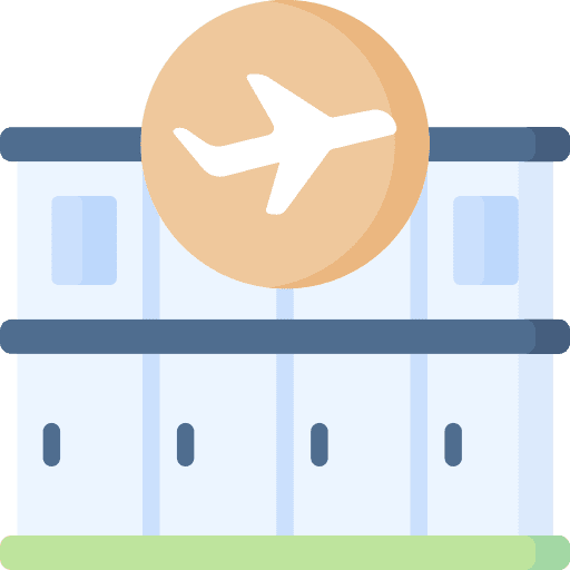 Airport travel airport architecture and city icon