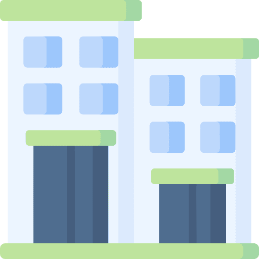Apartment house buildings office icon
