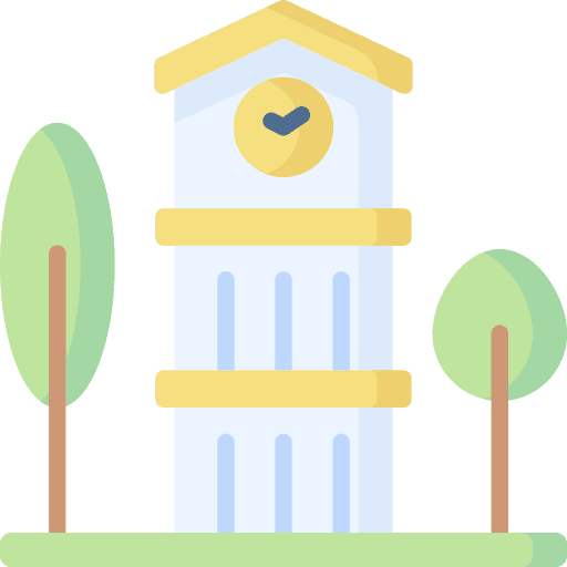 Clock tower clock tower architecture and city building icon