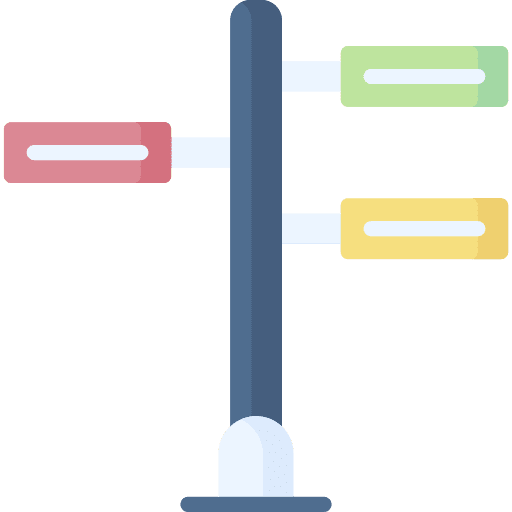 Direction board guidance signaling icon