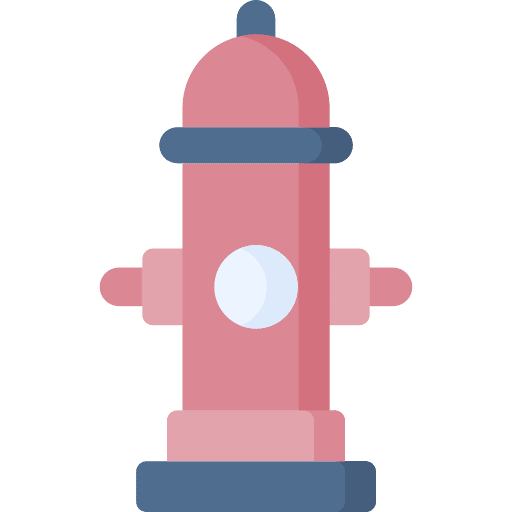 Fire hydrant architecture and city protection emergency icon