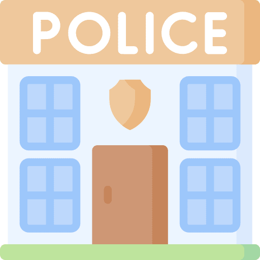 Police station buildings police station office icon
