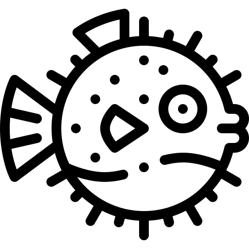 Puffer fish aquarium aquatic animal kingdom icon