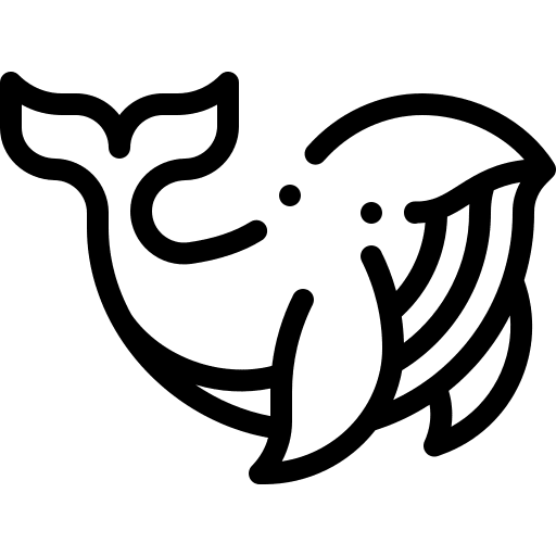 Whale sea life ocean mammal icon