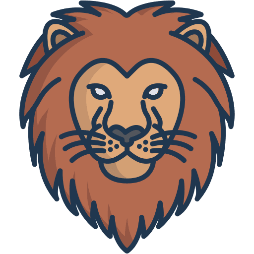 Lion safari animals zoo icon