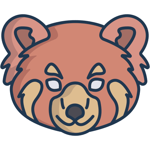 Red panda zoo animals wildlife icon