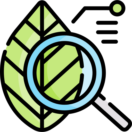 Leave magnifying glass leave loupe icon