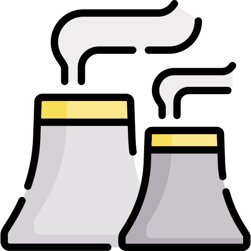 Nuclear plant power plant cooling tower industry icon