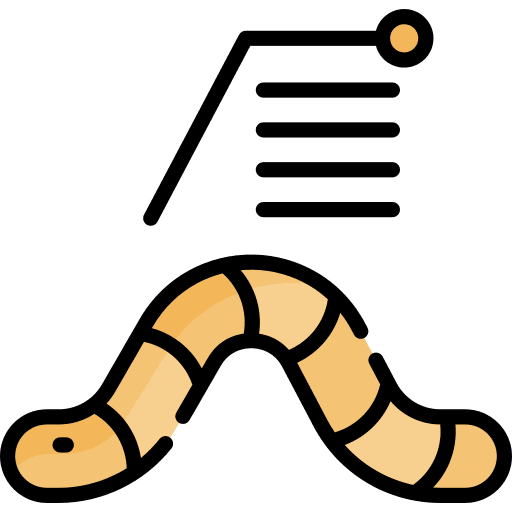 Worm animals education bug icon