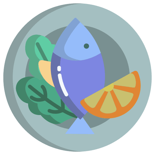 Meal dish fish healthy food icon