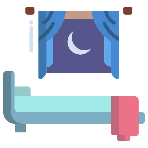Sleeping window furniture and household bedtime icon