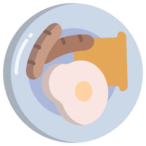 Breakfast dish lunch bacon icon