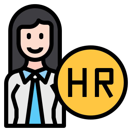 Human resources business and finance female hr icon