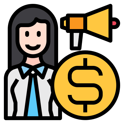 Businesswoman business and finance businesswoman money icon