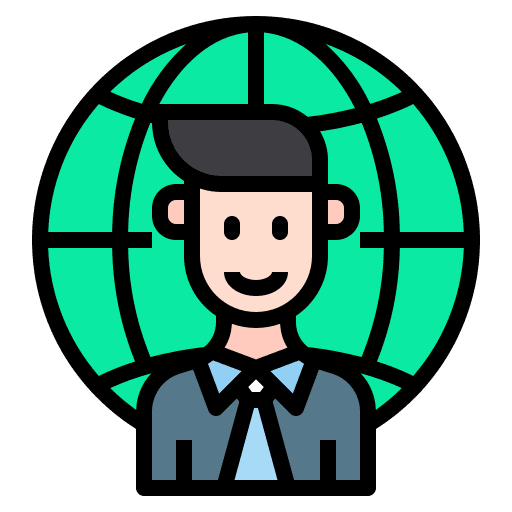 Man business and finance business global icon