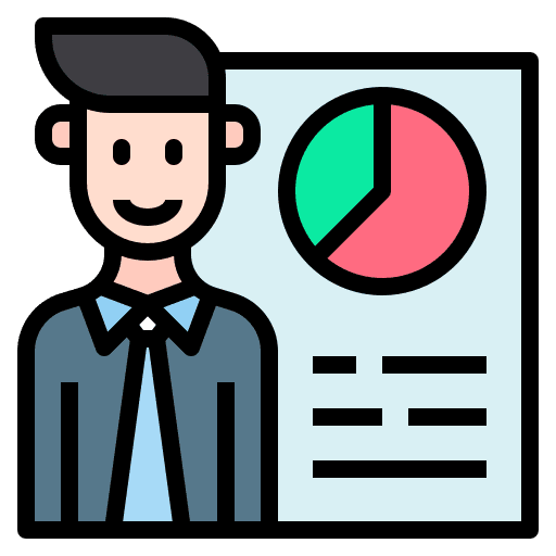 Man female finance business icon