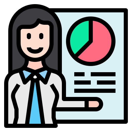 Unexperience graph female business icon