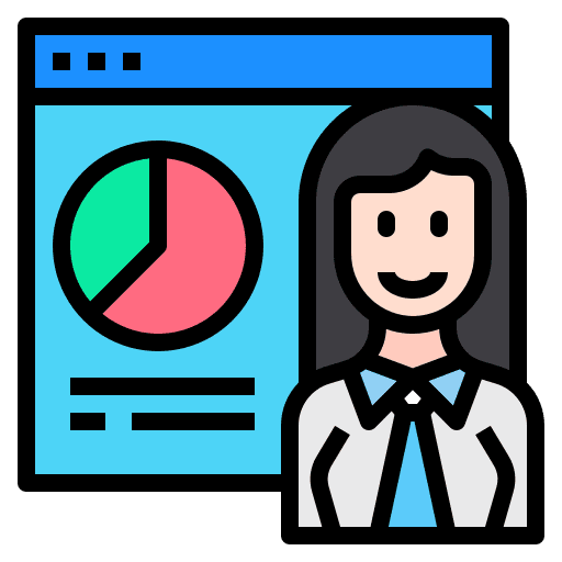 Website business and finance online female icon