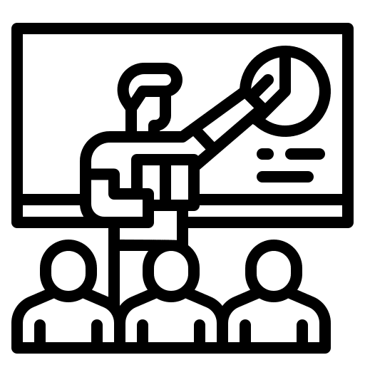 Training introduction pitch demonstration icon