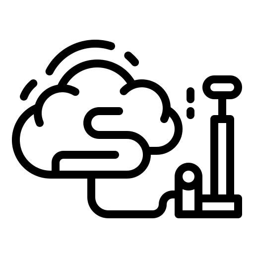 Brain business idea air pump icon