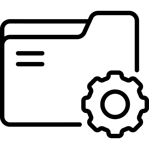 Folder business gear configuration icon