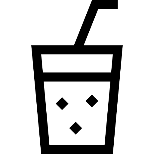 Soda soft drink glass ice cubes icon