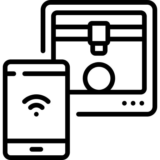 3d printing machine smartphone industry icon