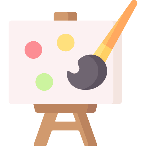 Canvas paint brush painting frame icon