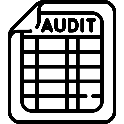 Audit accounting business and finance magnifying glass icon