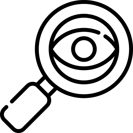 Audit check magnifying glass investigation icon