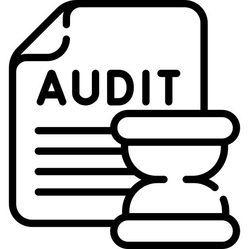 Audit compliance business and finance documents icon