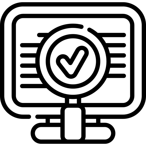 Audit data analytics computer graph icon