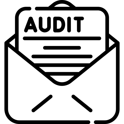 Audit envelope communications accounting icon