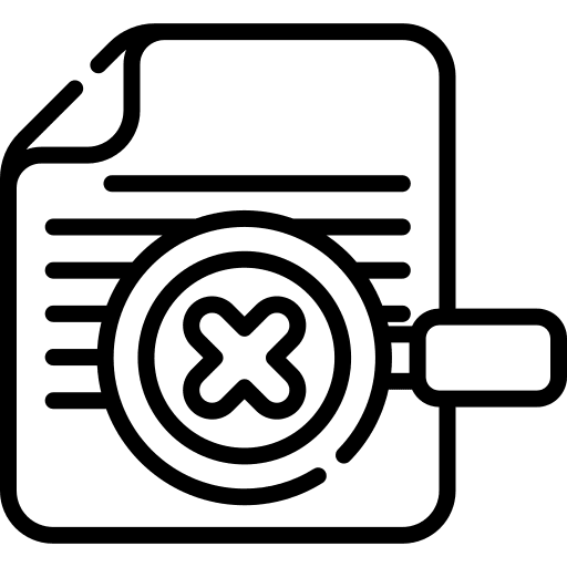 Audit magnifying glass business and finance compliance icon