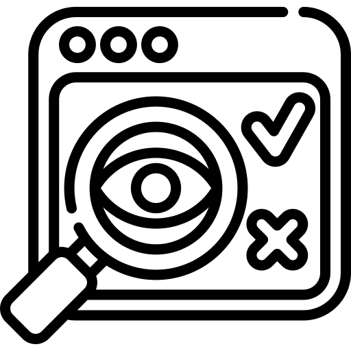 Audit online search magnifying glass icon