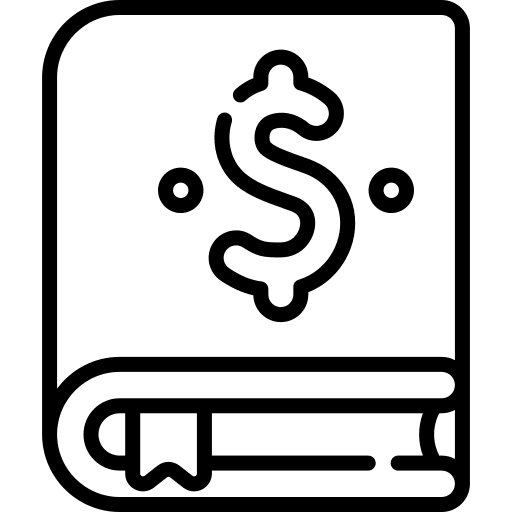 Accounting book money dollar economy icon