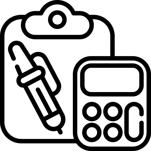 Audit business and finance test search icon