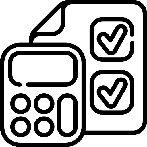 Calculate document business and finance calculator icon