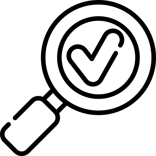 Passed audit magnifying glass search icon