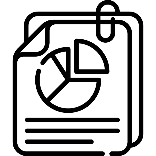 Report pie chart attached file business report icon