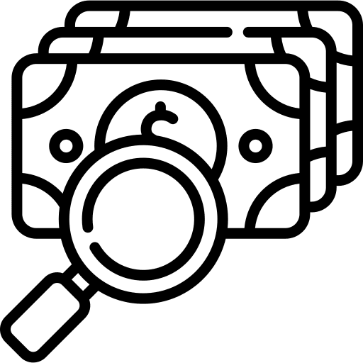 Cash business and finance money audit icon